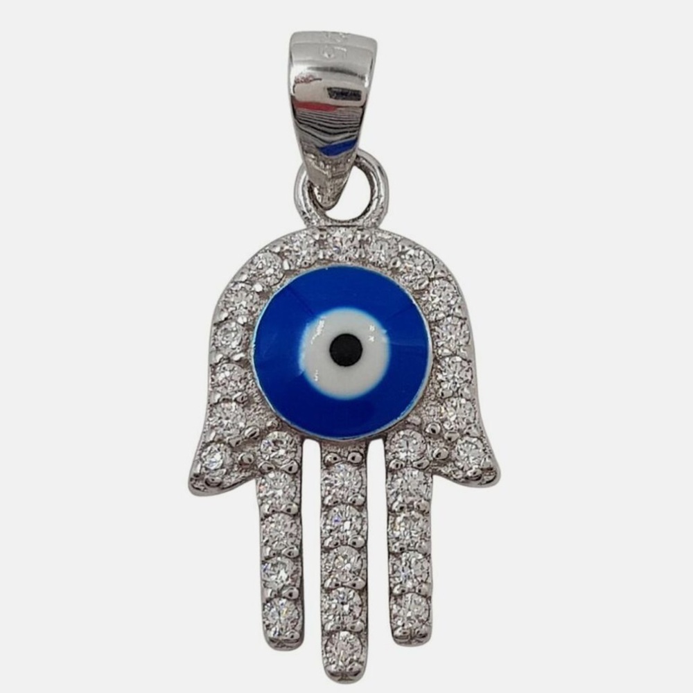 Silver Evil Eye Pendant - Picture 5 of 5